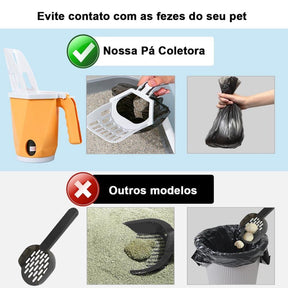 Pá para fezes de gatos, Pá higiênica para Petz, Pá Higiênica para Gatos com Dispensador Embutido + Saco Coletor Descartável, Pá Higiênica para Gatos com Dispenser Embutido, Pá Higiênica para Gatos, Pá Higiênica Coletora com Dispensador Para Gatos e Cães, Pá com Dispensador para Gatos, Pá coletora para petz, Pa Para pegar coco de gato, pa higiênica gato